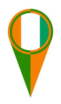 Ivory Coast Map Pointer Location Flag Stock Illustration