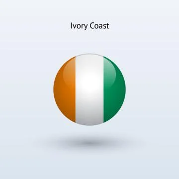 Ivory Coast round flag. Vector illustration. Stock-Illustration