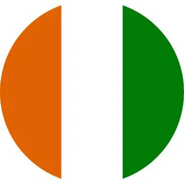 Ivory Coast round flag vector Ilustración de archivo