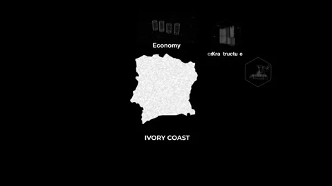 Ivory Coast technology map with animated charts  Stock Footage 340996110