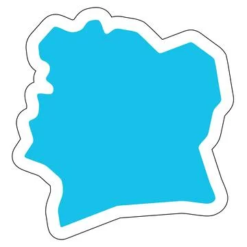 Ivory Coast vector country map sticker Stock Illustration