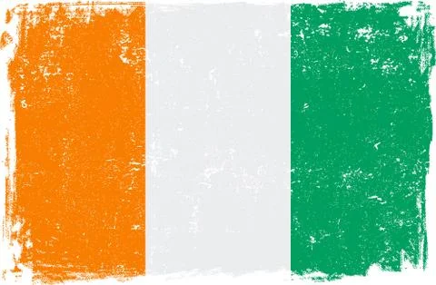 Ivory Coast Vector Flag on White Stock Illustration