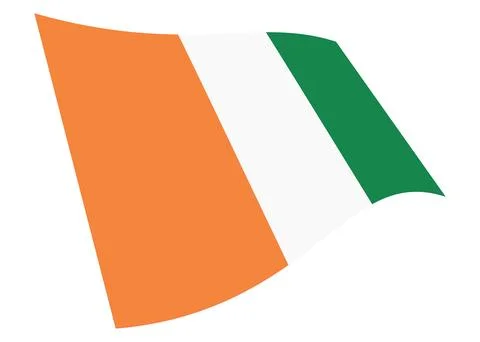 Ivory Coast waving flag illustration Stock Illustration