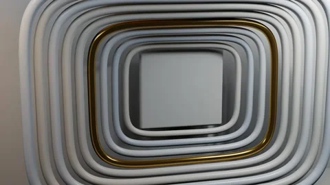 Ivory Gold Repeating Arch Tunnel Luxury 3D Background Stock Footage 346263532