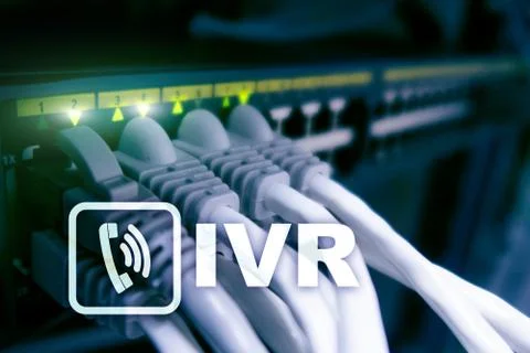 IVR Interactive voice response communication concept. Server room Stock Illustration