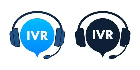 IVR interactive voice response headset icon concept Stock Illustration