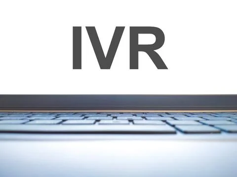 IVR - Interactive Voice Response, in a work laptop. Technologies in electroni Foto stock