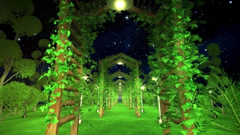 Ivy arbor at night Stock Footage 306891318