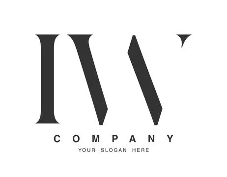 IW logo design. Initial letter i and w serif font style. Creative classic c.. Stock Illustration