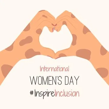 IWD design with depigmentation white hands show Heart Shape Card. Minimalis.. Stock Illustration