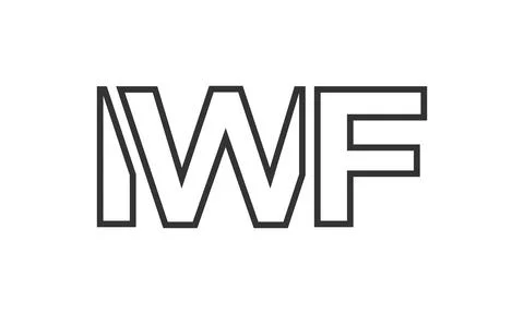 IWF logo design template with strong and modern bold text. Initial based ve.. Stock Illustration