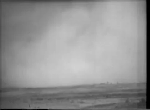 IWO JIMA - 1945: Battlefield — Shell burst towers over Iwo Jima Stock Footage 342981369