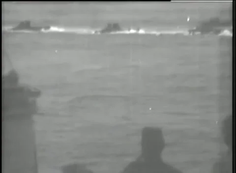 IWO JIMA - 1945: Shipboard — Camera ship structure off Iwo Jima 库存影片 342982500