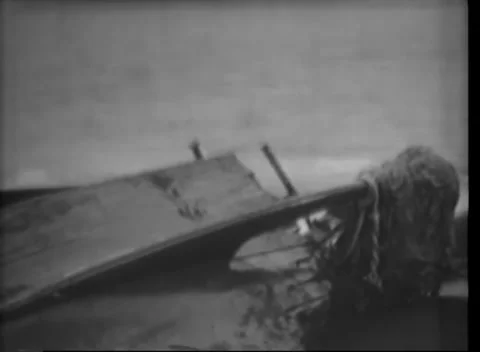 IWO JIMA, JAPAN - 1945: Lashed cable - Wrecked ramp above water 動画素材 344912853