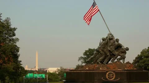 Iwo Jima Memorial 2 Stock Footage 11875716