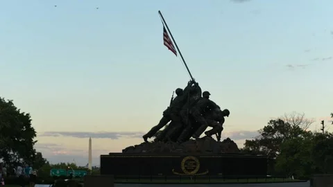 Iwo Jima Memorial Stock Footage 155900558
