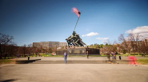 Iwojima War Memorial in DC time lapse Stock Footage 50576119