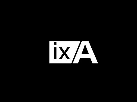 IXA Logo and Graphics design vector art, Icons isolated on black background Illustrazione stock