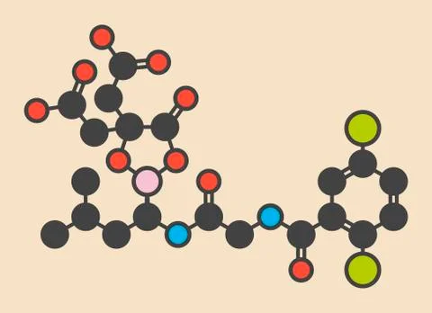 Ixazomib citrate molecule Stock Illustration