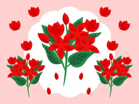 Ixora Concept Illustration Stock Illustration