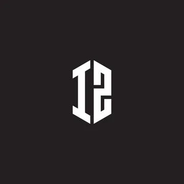 IZ Logo monogram with hexagon shape style design template Stock Illustration
