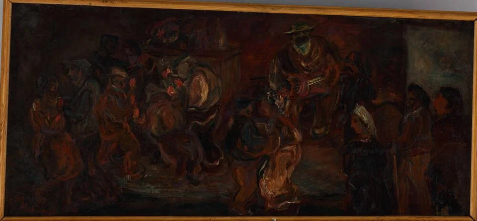 ï»¿Zabawa ludowa (taniec La Bourree). Makowski, Tadeusz (1882-1932), paint Stock Photos