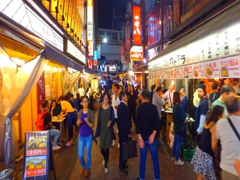 Izakaya street of Ameyoko Tokyo Japan Stock Footage