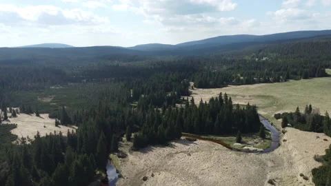 Izera mountains from the sky 動画素材 194866813
