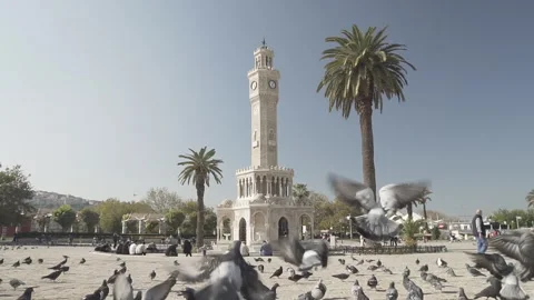 Izmir Clock Tower in the middle of Konak Square, Izmir Stock Footage 249713054