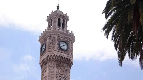 Izmir clock tower time lapse video. Stock Footage 66480037