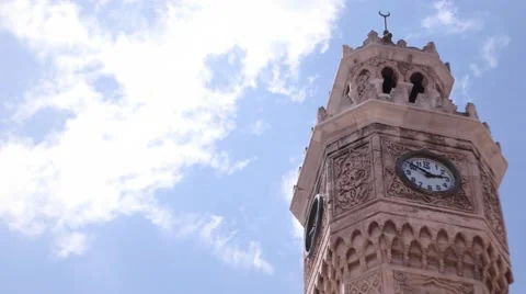 Izmir clock tower time lapse video. Stock Footage 66482891
