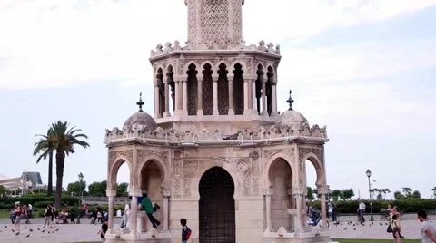 Izmir clock tower time lapse video. Stock Footage 66486119
