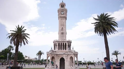 Izmir clock tower time lapse video. Stock Footage 66487481