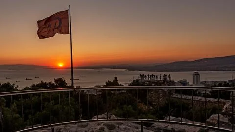 Izmir Kadifekale Castle Sunset View in Turkey Stock Photos