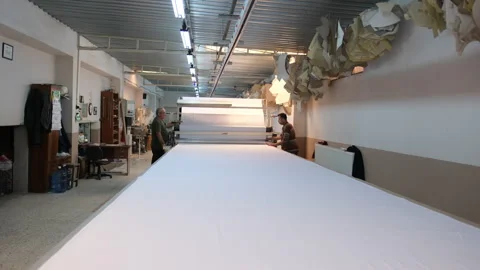 Izmir, Turkey - 08/22/2024: Textile Processing: Mastering Fabric Perfection Video stock 282520989
