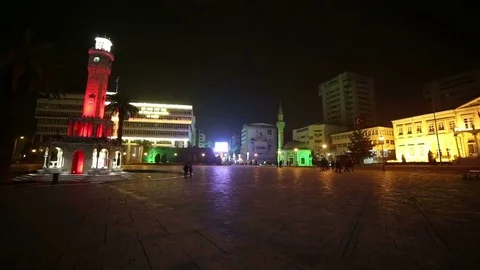 Izmir Turkey Konak Clock Tower Stock Footage 71625834