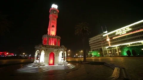 Izmir Turkey Konak Clock Tower Stock Footage 71625844
