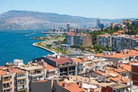 Izmir, Turkey. View from Historical Elevator Building terrace overlooking r.. Stock Photos