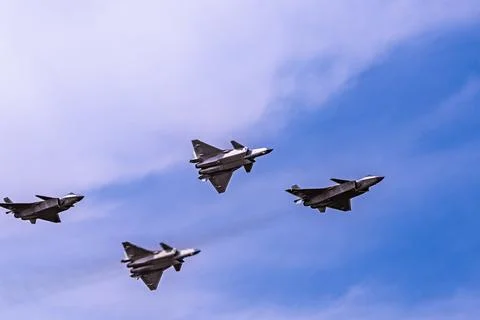 J-20 fighter jets perform at the 2025 Changchun Airshow in China Stock Photos