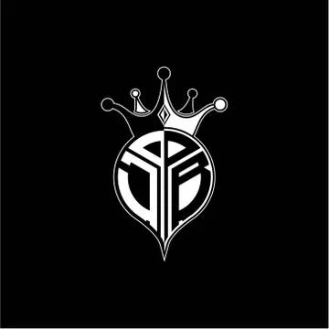J B circle monogram logo emblem style with clown crown shape vector decoratio 库存插图