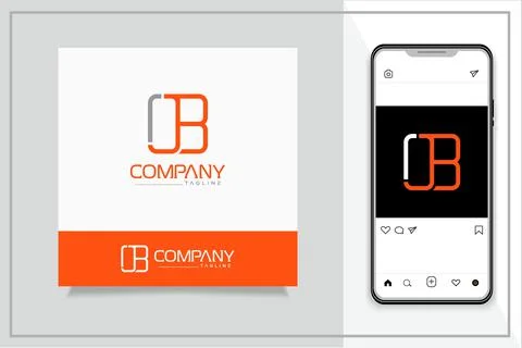 J B letter logo Stock Illustration