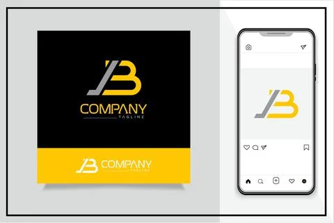 J B letter logo Stock Illustration