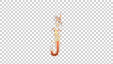 J - Burning letter Stock Illustration