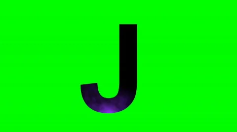 "J" Chromakey Green Screen Animated Fire Snow Water Explosion Lettering Stock Footage 133047