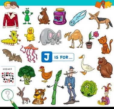 J is for educational game for children Stock Illustration