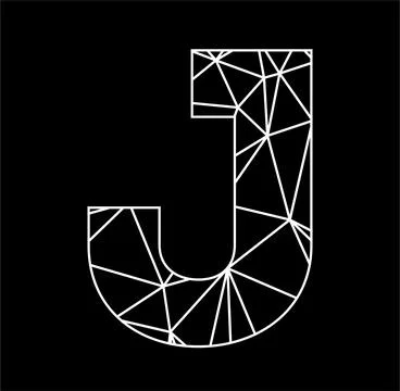 J geometric triangle block chain font Illustrazione stock