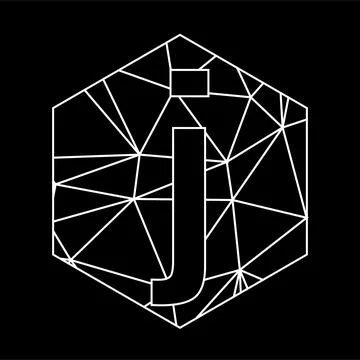 J geometric triangle blockchain font Stock Illustration