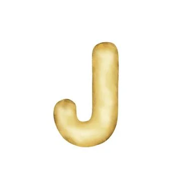 J gold balloon Stock Illustration