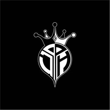 J H circle monogram logo emblem style with clown crown shape vector decoratio Stock Illustration