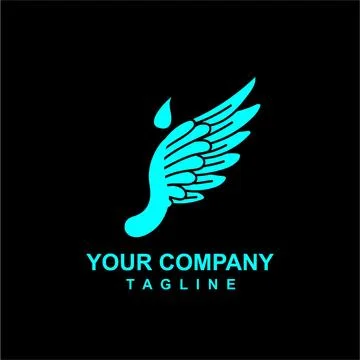 J initial wings for company vector logo Stock Illustration